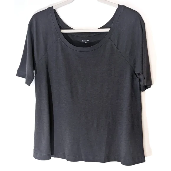 Garnet Hill Essential Short Elbow Sleeve Charcoal Gray Small - Picture 1 of 5